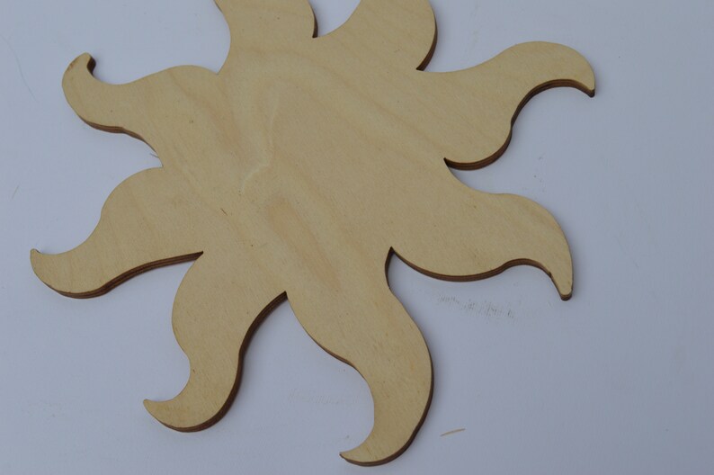 Wooden silhouette sun shape 20 cm image 3