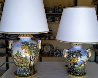 Handbemalte Castelli Keramiklampe