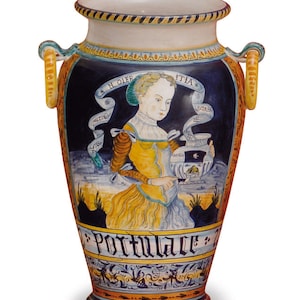 Hand-painted ceramic flower pot cm 51