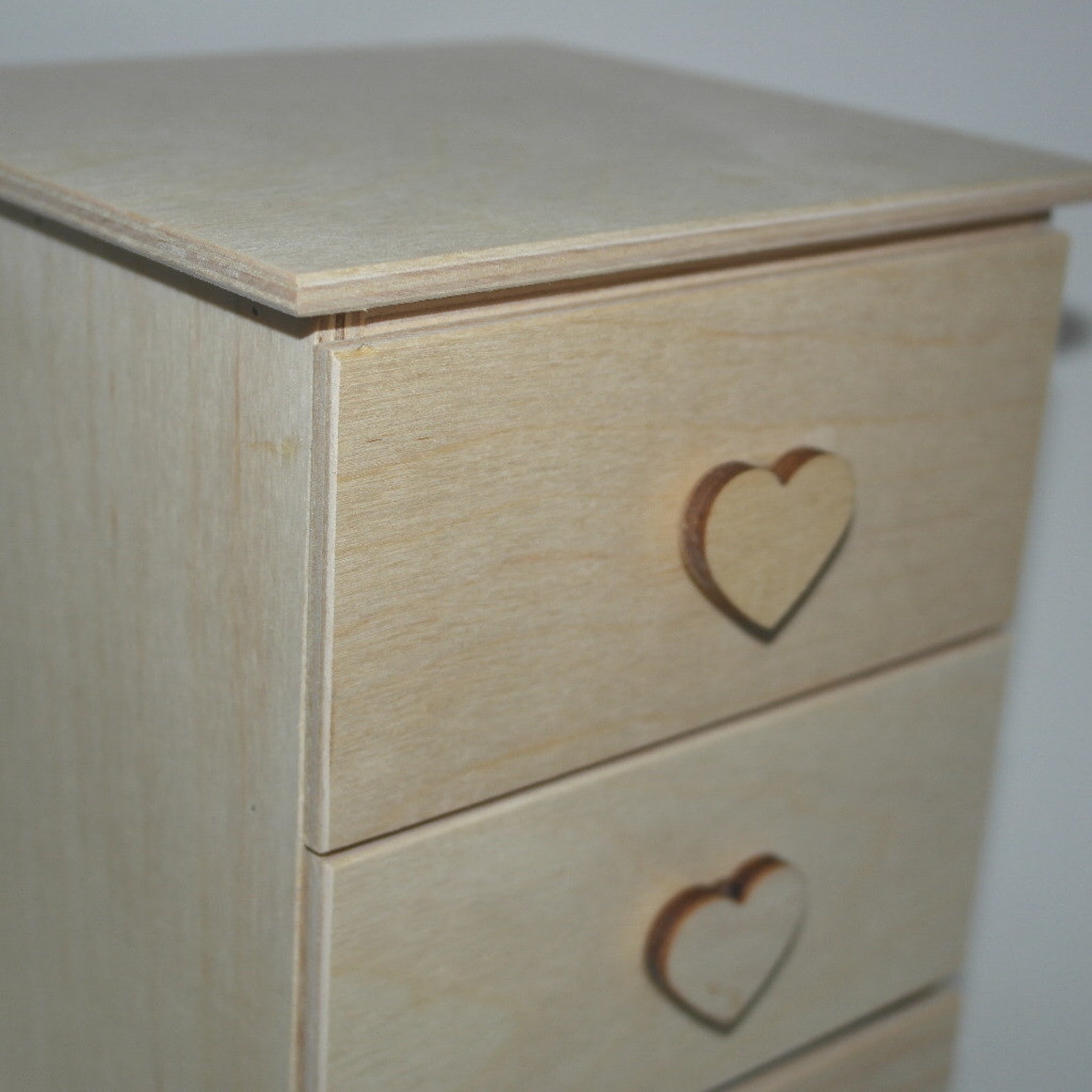 Handcrafted Heart Knob Chest of Drawers Cm 24x17x16 Etsy