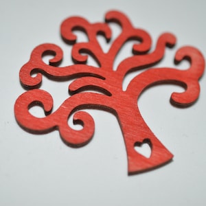 Red wooden tree of life cm 5