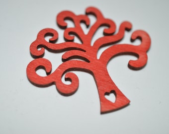 24 Trees of life in red wood color cm 5