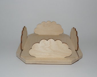 Table Napkin Holder in wood subject cloud cm 17 x 17