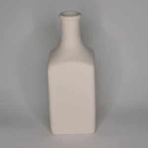 Bottiglia piccola in terracotta bianca da decorare decoupage, bomboniere regalo ceramica artigianale cm 24x7,5x7,5