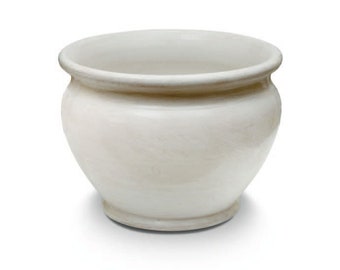 White Castelli ceramic vase holder diam. 24 height 19
