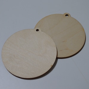Round wooden hanging ball shape, 10 cm, handmade