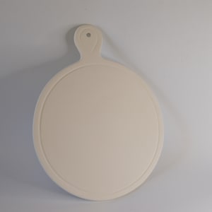 White terracotta cutting board to decorate round with handle cm 28x22,5