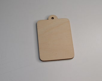 Pack of 20 handmade rectangular wooden label shapes, pendants, 6.5x4.5 cm