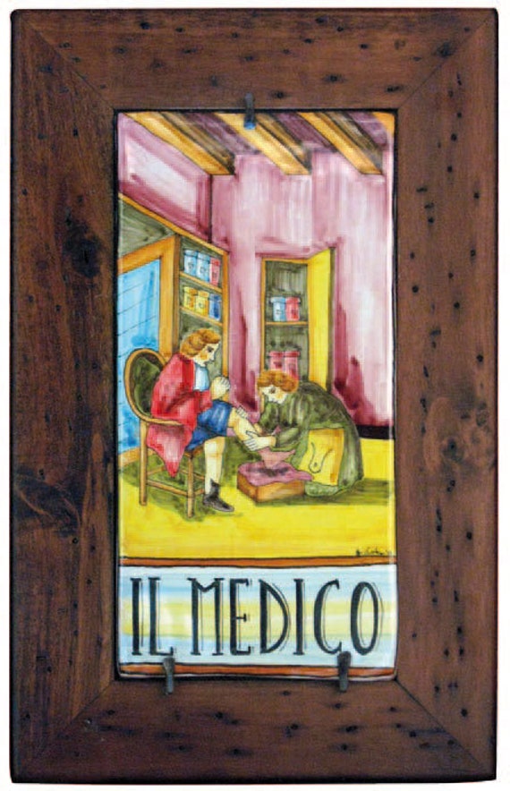 Mattonella Decorata San Nicola Ceramica Castelli - 15x30 Cm Con Gancio A Croce Ferro Battuto - Foto 12