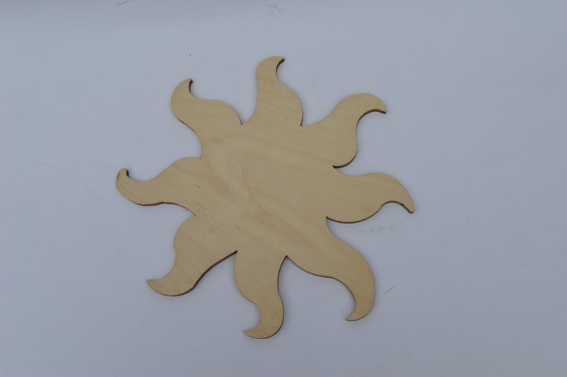 Wooden silhouette sun shape 20 cm image 4
