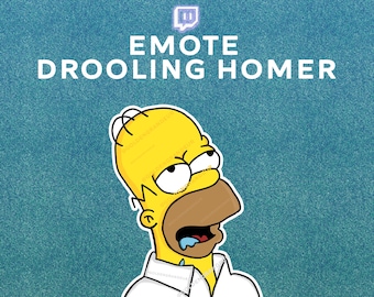 Drooling Homer Emote | Twitch Stream Emote | Youtube Streaming | Discord Emote | Premade Emote | Meme | PNG