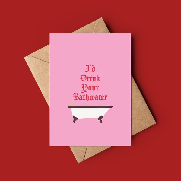 Saltburn Movie Themed Valentine's Day Greeting Card / Keoghan,  Elordi / Funny Valentine's Day Gift Card / Anniversary Gag gift - Down Bad