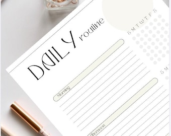 Editable en Canva / Rutina diaria / TDAH / Seguimiento de hábitos diarios de la semana / Metas / Descargar / Imprimible