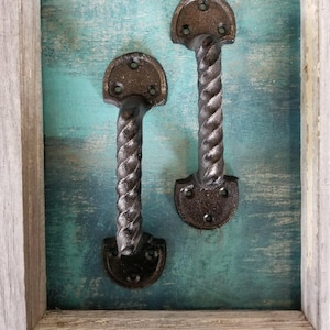 Large Iron Twisted Handle, Pull Handle, Utitility Hardware, Home Fixture, Supplies