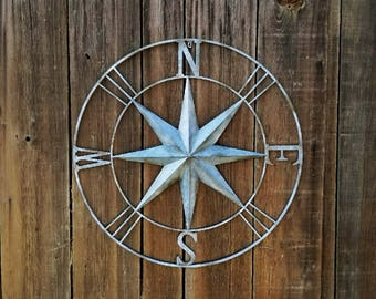 Metal Compass Wall Art, Metal Wall Decor, Metal Wall Art, Nautical Compass, Nautical Decor