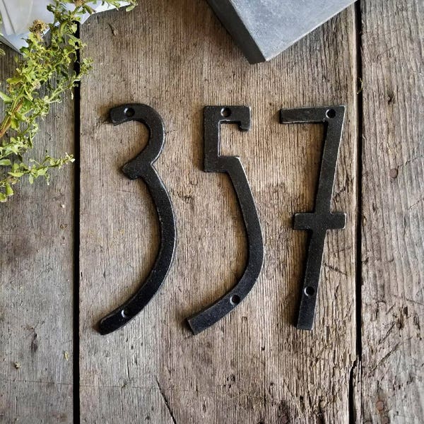 Iron House Numbers, Modern Numbers, Address Numbers, Mid Century Home Decor, Retro Numbers