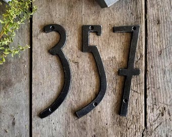 Iron House Numbers, Modern Numbers, Address Numbers, Mid Century Home Decor, Retro Numbers
