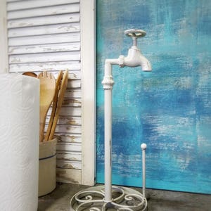 Paper Towel Holder, Farmhouse Home Decor, Metal Kitchen Towel Holder, Metal Faucet Paper Towel Holder, Rustic Kitchen Decor
