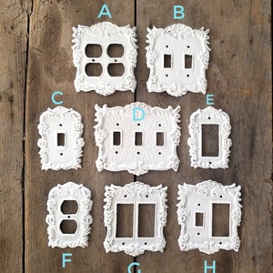 Shabby chic, Cache interrupteur, Plaques pour interrupteur, Cache interrupteur, Cache pour 4 interrupteurs, Plaque quadruple, Prise double, Bascule double