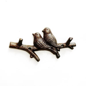 Bird on a Branch Hook, Small Wall Hooks, Bird Decor, Vintage Style Coat Hooks, Bathroom Hooks, Coat Hooks, Leash Hook, Purse Hook
