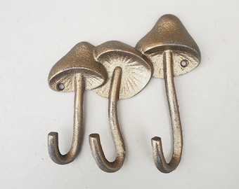 Mushroom Hooks, Wall Hook, Metal Wall Decor, Key Hook, Metal Wall Art