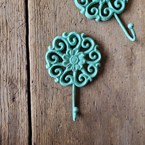 Flower Wall Hook, Jewelry Holder, Jewelry Organizer, Cast Iron Wall Hook, Nursery Wall Hook, Key Holder