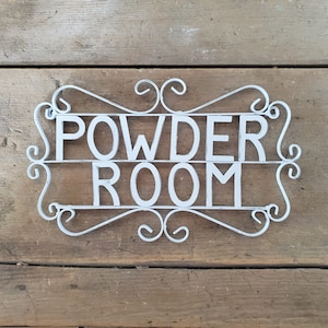 Powder Room Sign, Bathroom Sign, Decorative Restroom Sign