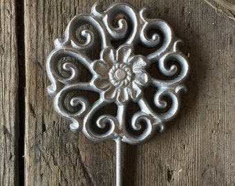 Flower Wall Hook, Jewelry Holder, Jewelry Organizer, Cast Iron Wall Hook, Nursery Wall Hook, Key Holder