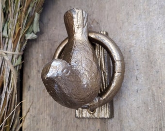 Cast Iron Door Knocker, Bird Decor, Personalized, Farmhouse Door Knocker, Antique Door Knocker, Rustic Style