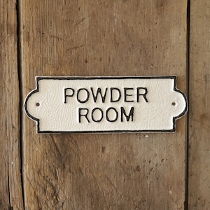 Letrero de tocador, letrero de baño de hierro, decoración retro del hogar, decoración de baño, letrero de baño, letrero de despensa