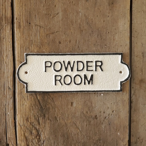 Powder Room Sign, Iron Bathroom Sign, Retro Home Decor, Bathroom Decor, Restroom Sign, Pantry Sign