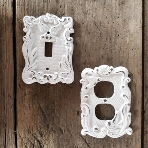Light Switch, Shabby Chic, Switch plate Cover, Single Light Switchplate Cover, Outlet Cover, Wall Plate, Lighting Decor, Metal Home Decor