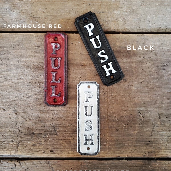 Push & Pull Sign, Plaques, Iron Outdoor Sign, Retro Home Decor, Garden Decor, Door Plaque, Gate Sign