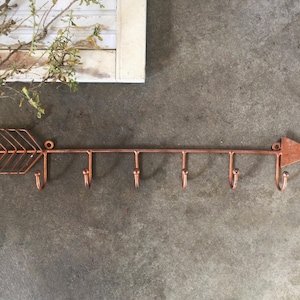 Metal Arrow Wall Hook, Wall Decor, Wall Hook, Boho Decor, Tribal Decor, Key Hook, Towel Holder 10. Old Copper