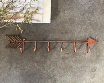 Metal Arrow Wall Hook, Wall Decor, Wall Hook, Boho Decor, Tribal Decor, Key Hook, Towel Holder