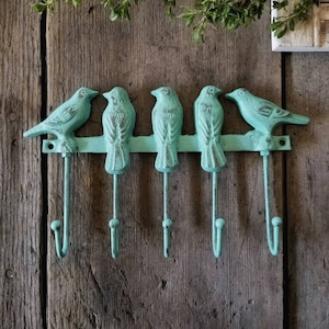 Bird Hooks, Key Hooks, Jewelry Holder, Bird Decor, Metal Hook