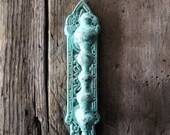 Cast Iron Door Knocker, Personalized, Patina Beaded Door Knocker, Large Iron Door Decor, New Home Decor, Farmhouse Decor, Home Decor