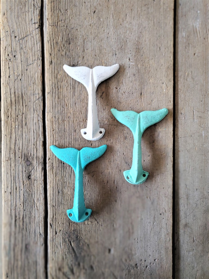 Iron Whale Hooks Wall Hooks Decor Nautical Decor Boho Etsy