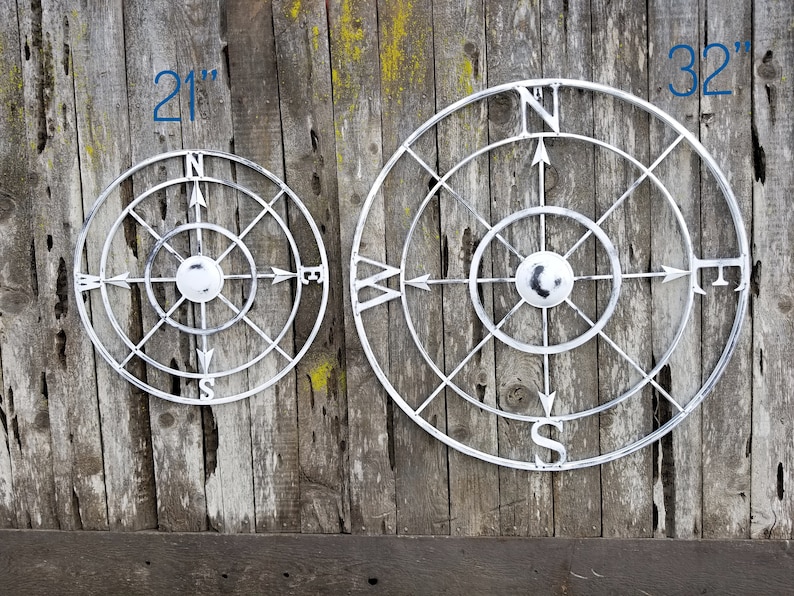 Compass Wall Art Large Metal Compass Farmhouse Home Decor Etsy