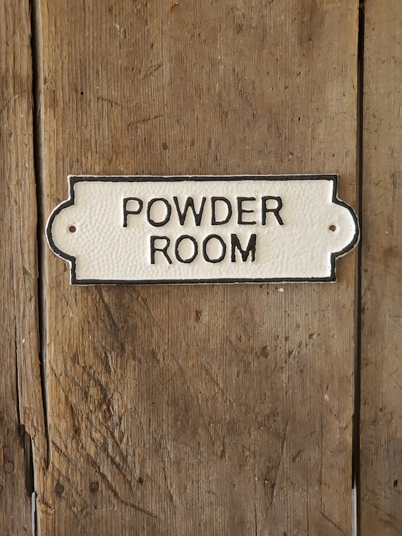 Powder Room Sign, Iron Bathroom Sign, Retro Home Decor, Bathroom Decor, Restroom Sign, Pantry Sign