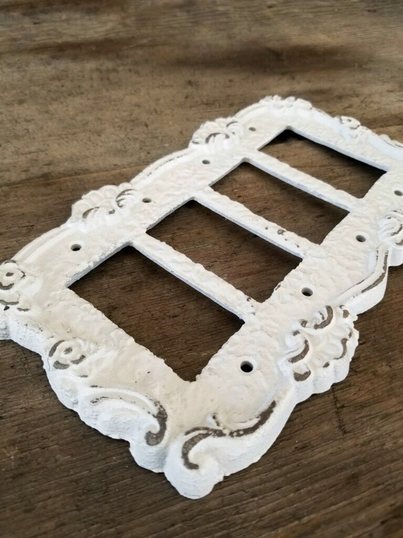 Light Switch Plate Shabby Chic Cover Quad Rocker Switch Etsy