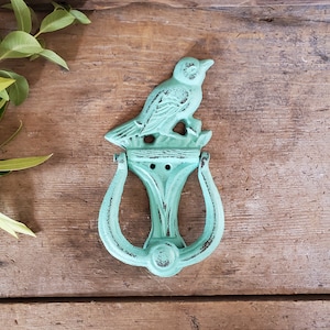 Iron Bird Door Knocker, Front Door Decor, Cottage Decor, Cast Iron Knocker, Door Art