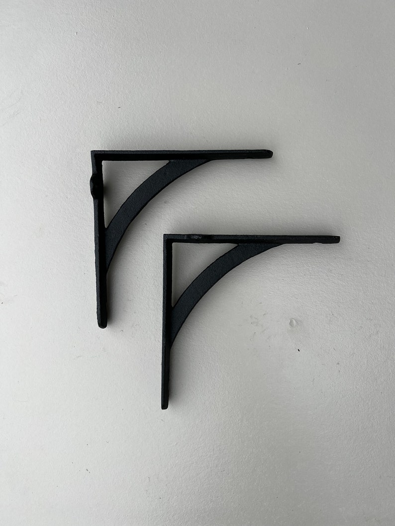 Simple Iron Brackets, Shelving Brackets, 3 Sizes, Shelf Decor, Farmhouse Decor, Sold Individually 14. Coal Black