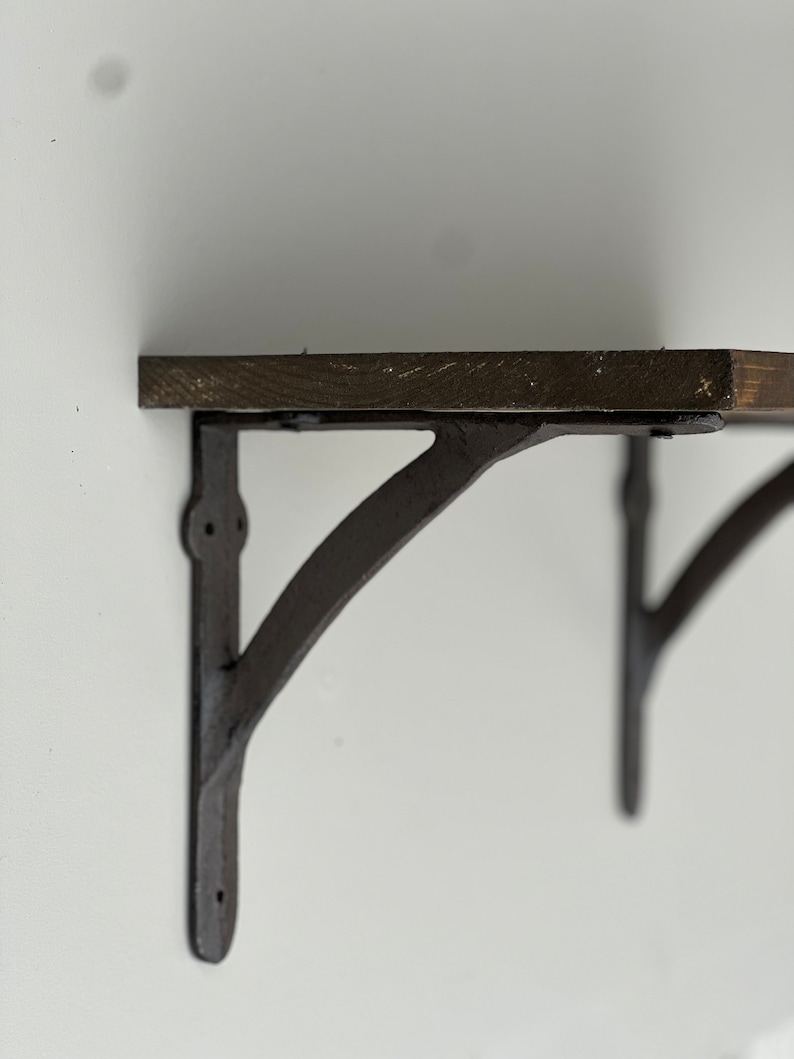 Simple Iron Brackets, Shelving Brackets, 3 Sizes, Shelf Decor, Farmhouse Decor, Sold Individually image 2