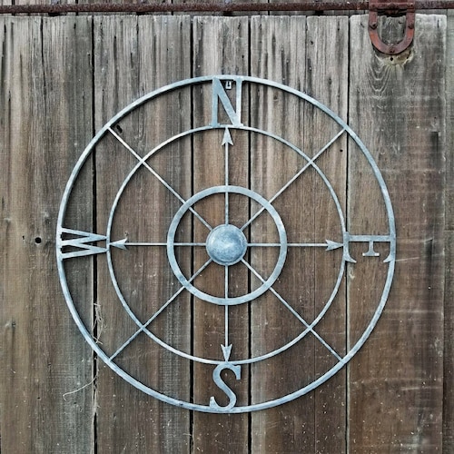 Compass Wall Art Large Metal Compass Farmhouse Home Decor Etsy