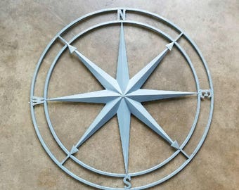 Nautical Wall Decor, Metal Compass, Wall Art