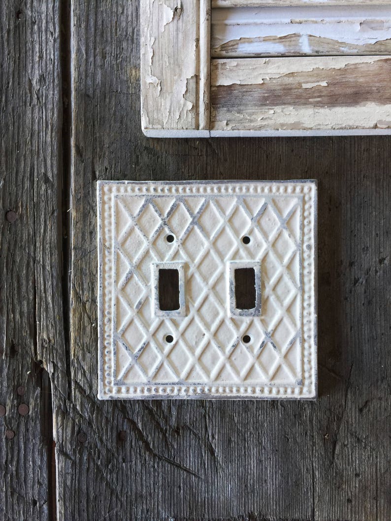 Double Switch Plate, Double Switch Cover, Switch Plate Cover, Metal Wall Plate, Light Switch Cover 15. Creamy White