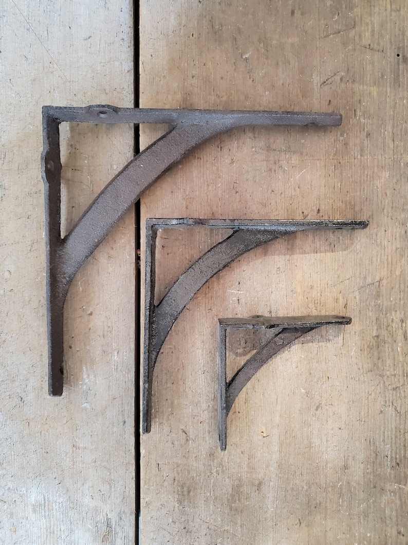 Simple Iron Brackets Shelving Brackets 3 Sizes Shelf Decor Etsy