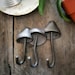 Mushroom Hooks, Wall Hook, Metal Wall Decor, Key Hook, Metal Wall Art