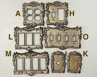 Shabby Chic, Cubiertas de placa de interruptor, Placas de interruptor de luz, Cubiertas de interruptor de luz, Cubierta de placa de 4 interruptores, Placa cuádruple, Salida dúplex, Doble balancín